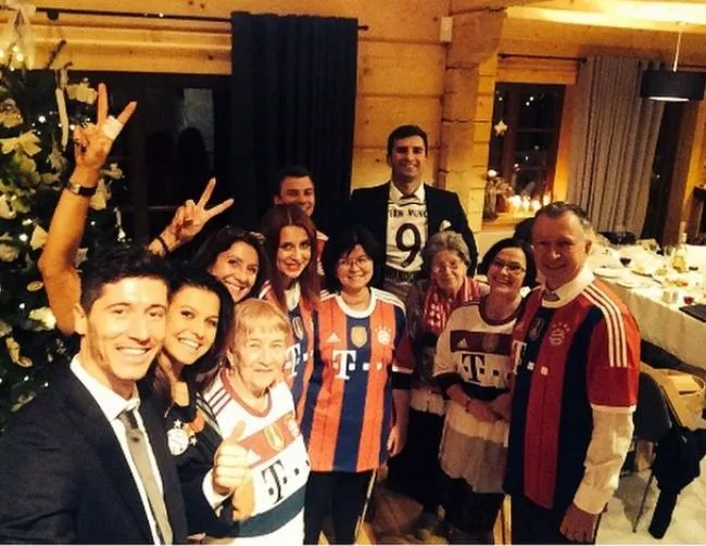 Anna i Robert Lewandowsy podczas rodzinnych Świąt