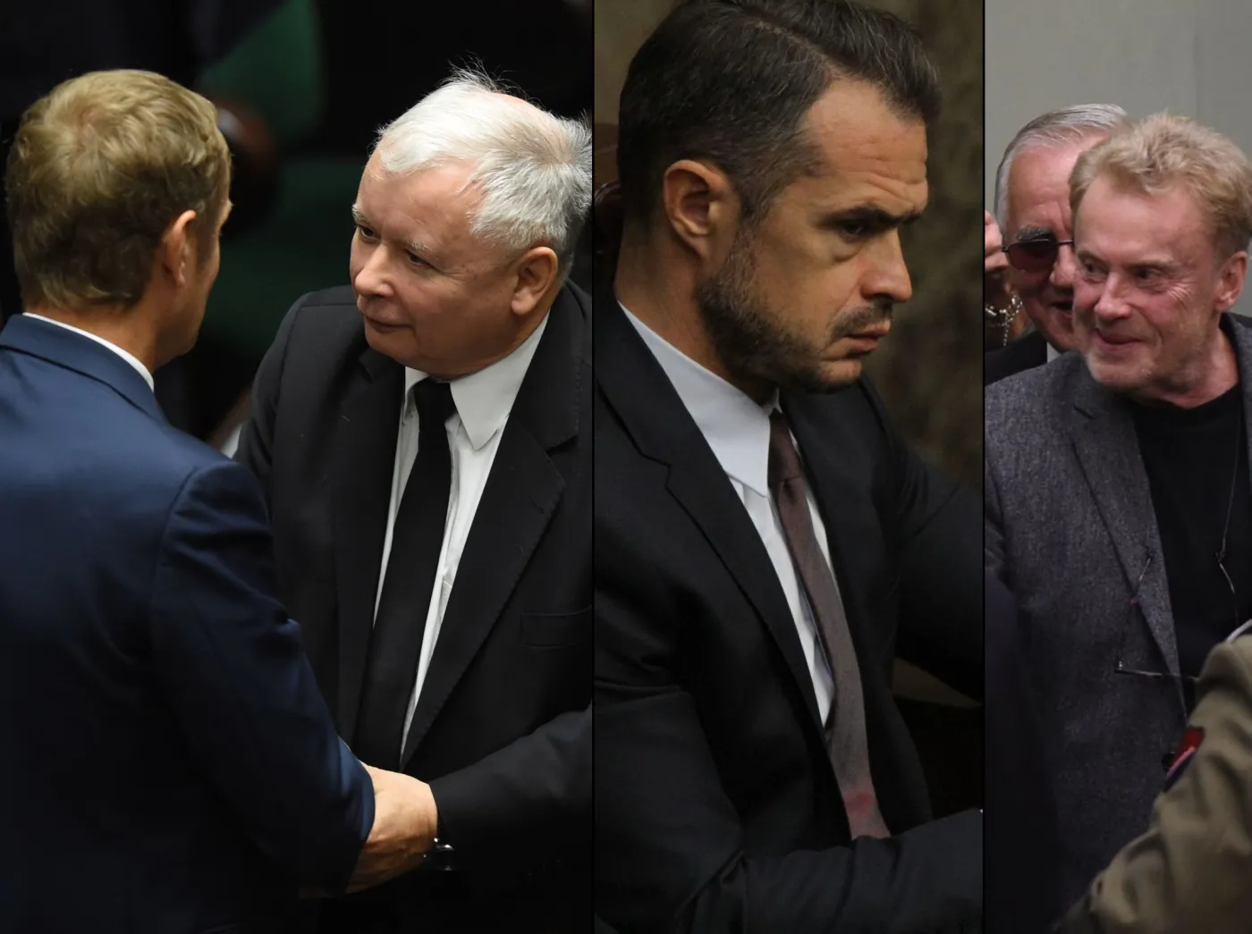 Donald Tusk i Jarosław Kaczyński, Sławomir Nowak, Daniel Olbrychski