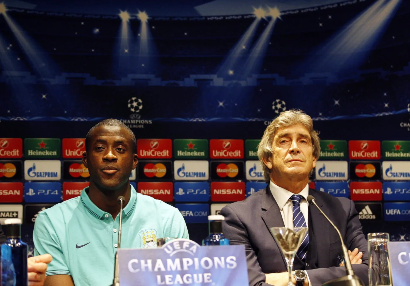 Manuel Pellegrini i Yaya Toure z Manchester City 
