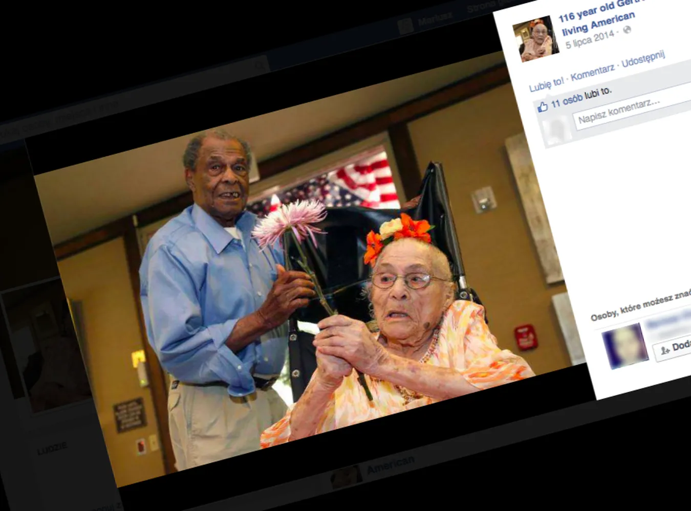 117-letnia Gertrude Weaver i jej 94-letni syn (fot. www.facebook.com/GertrudeWeaver116)