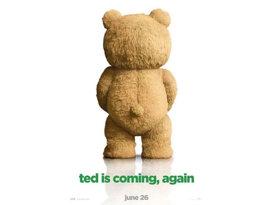 Nagi miś na plakacie filmu "Ted 2"