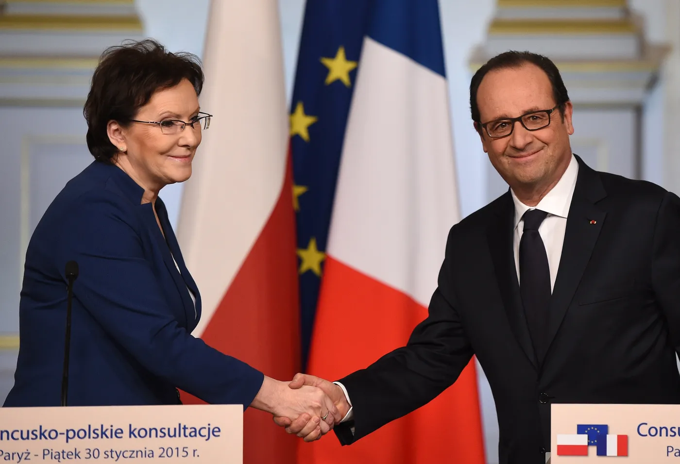 Ewa Kopacz i Francois Hollande
