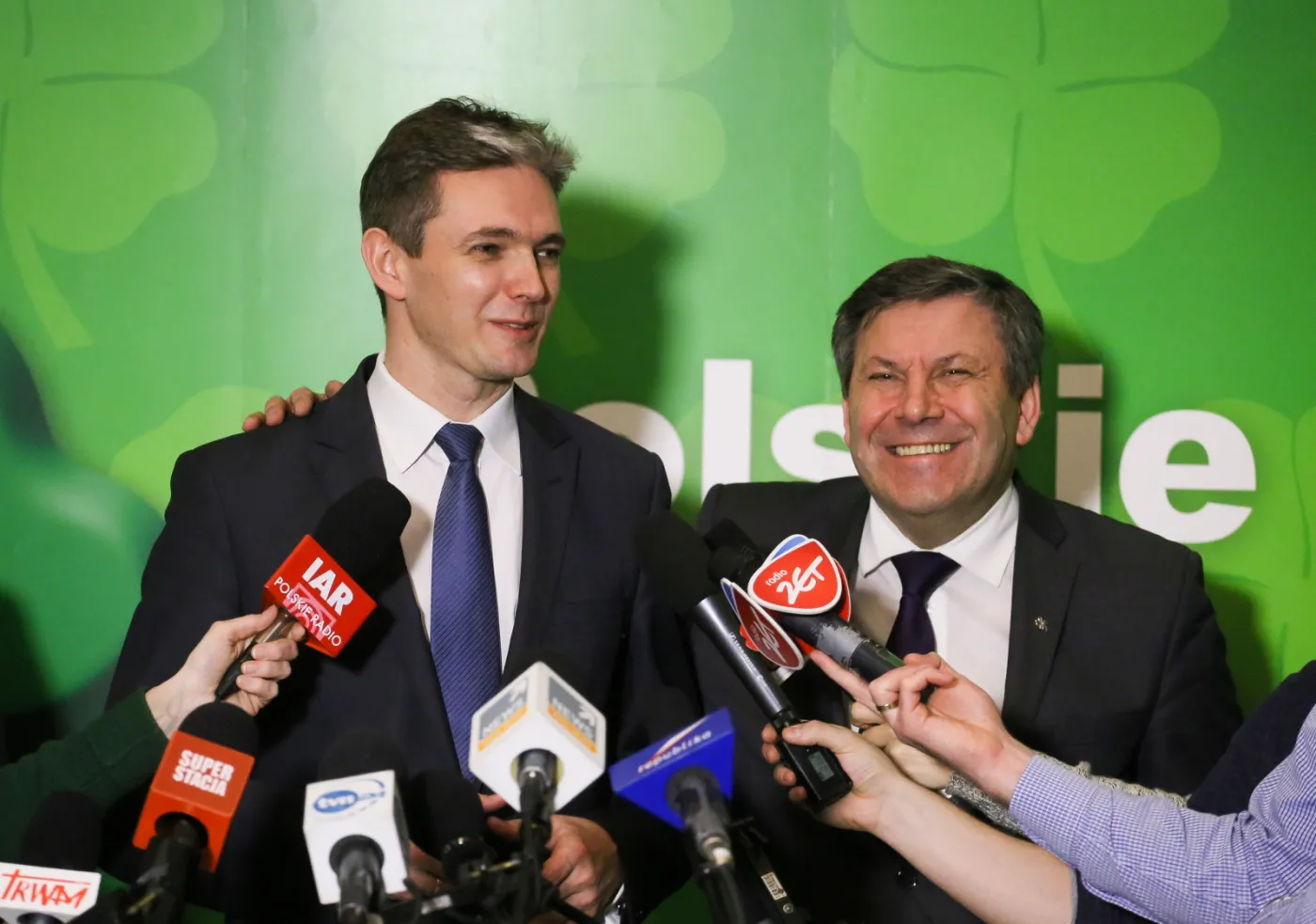 Kandydat PSL na prezydenta Adam Jarubas i prezes PSL, wicepremier, minister gospodarki Janusz Piechociński