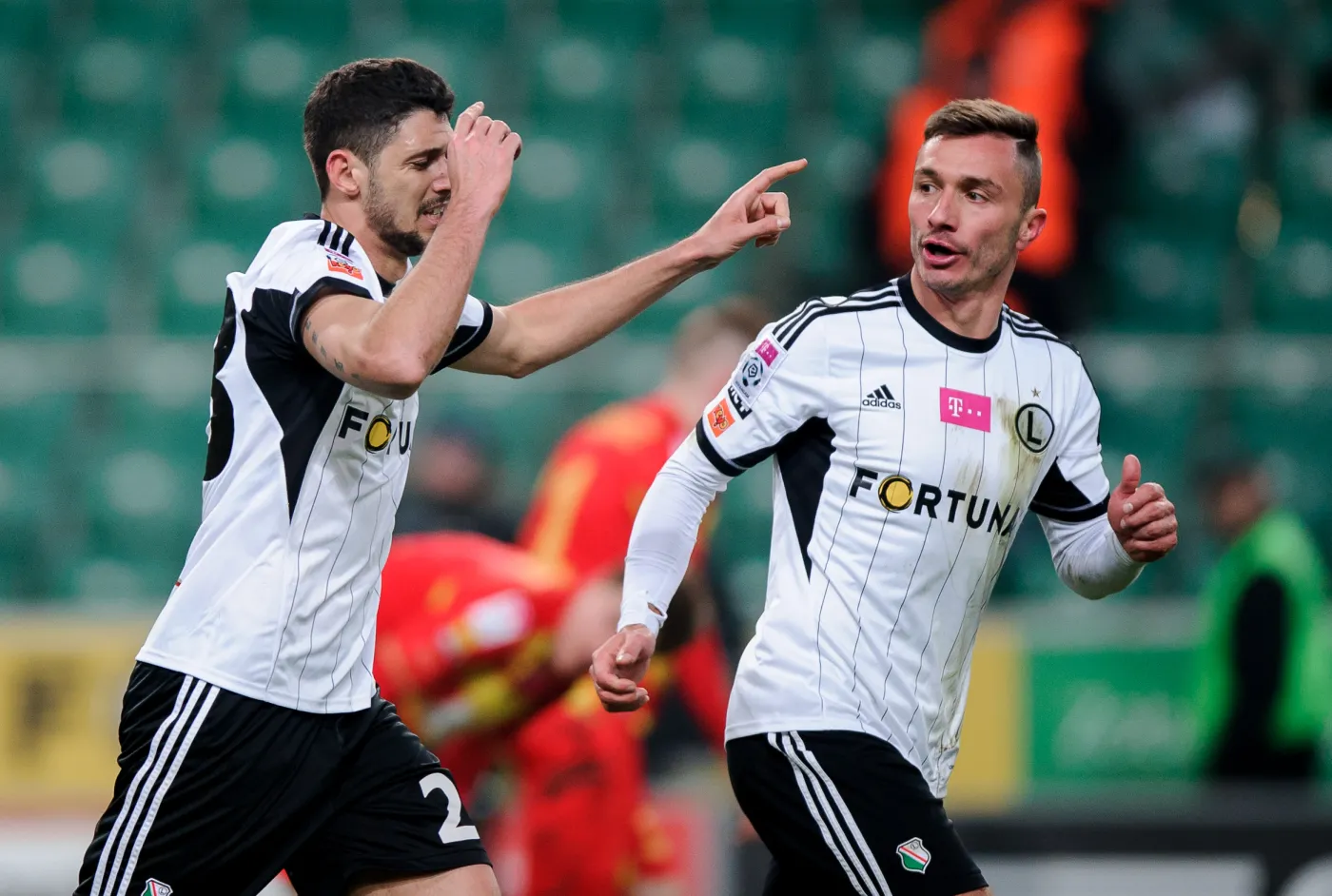 Helio Pinto i Marek Saganowski z Legii Warszawa