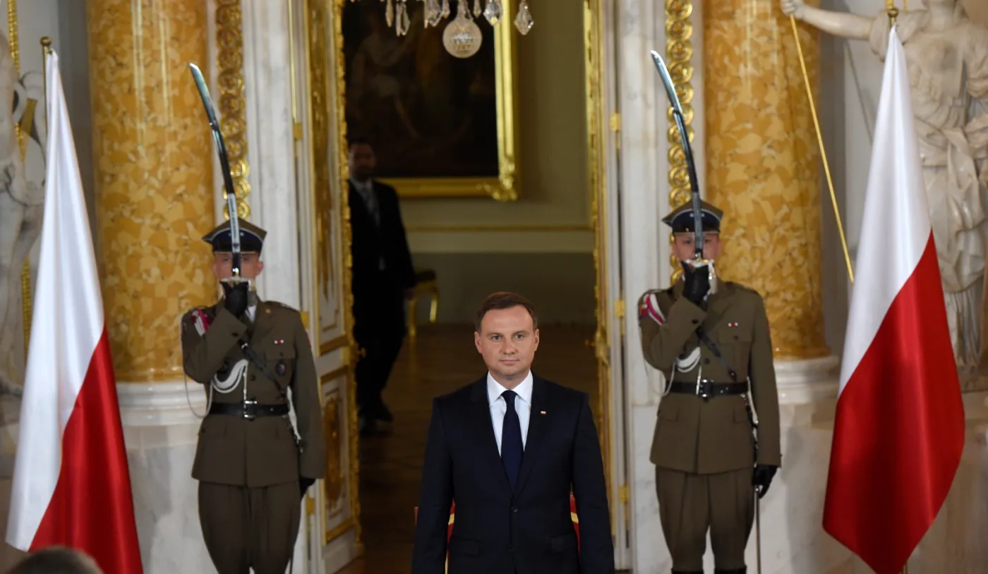 Prezydent Andrzej Duda podczas uroczystości