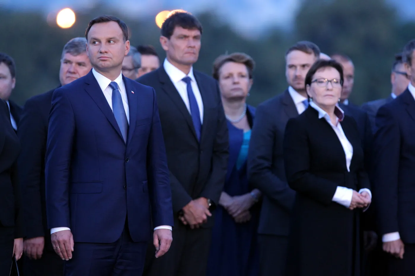 Prezydent Andrzej Duda i premier Ewa Kopacz na Westerplatte