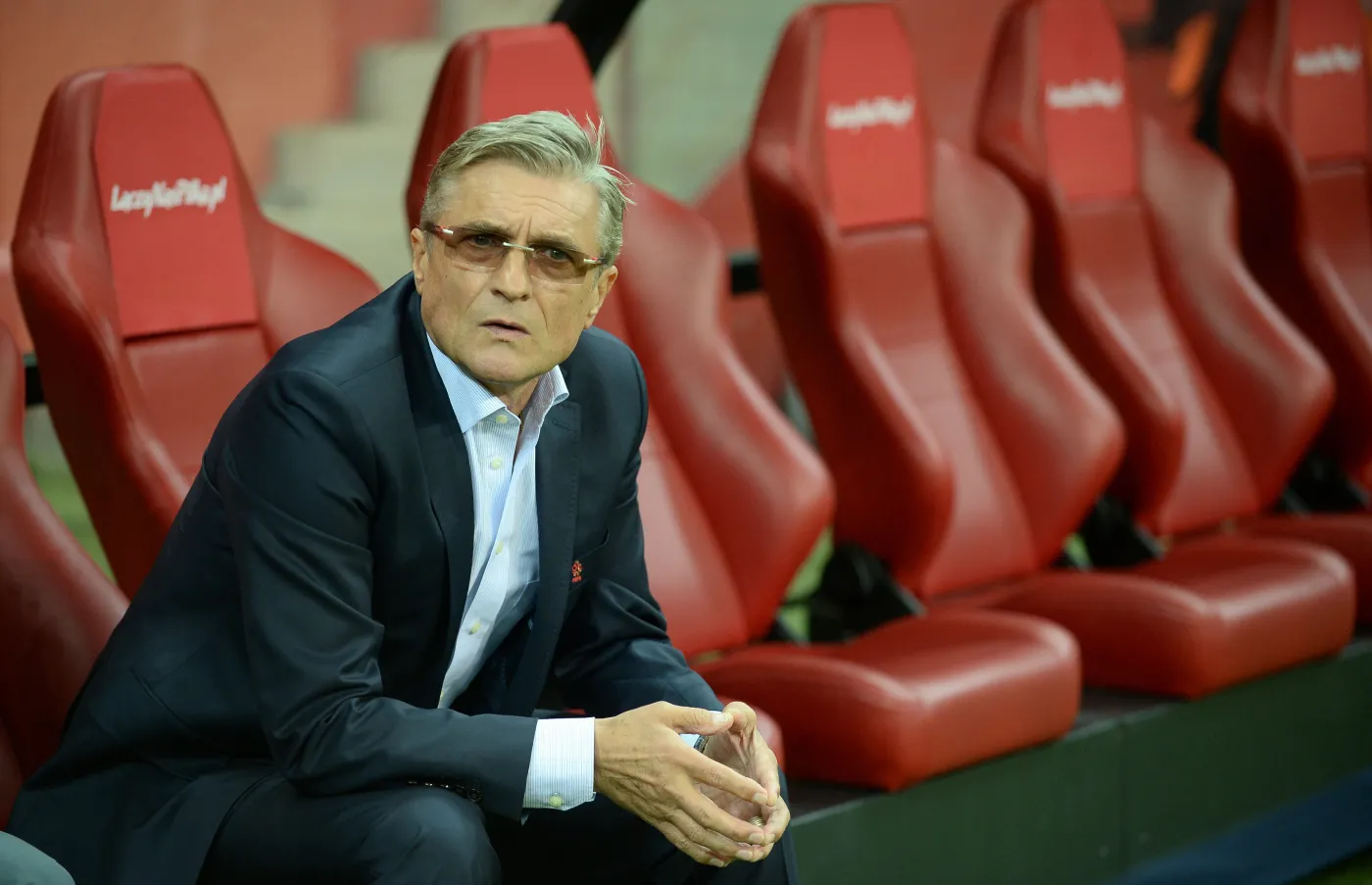 Selekcjoner reprezentacji Polski Adam Nawałka podczas eliminacyjnego meczu grupy D piłkarskich mistrzostw Europy 2016 z Gibraltarem rozegranego na Stadionie Narodowym w Warszawie