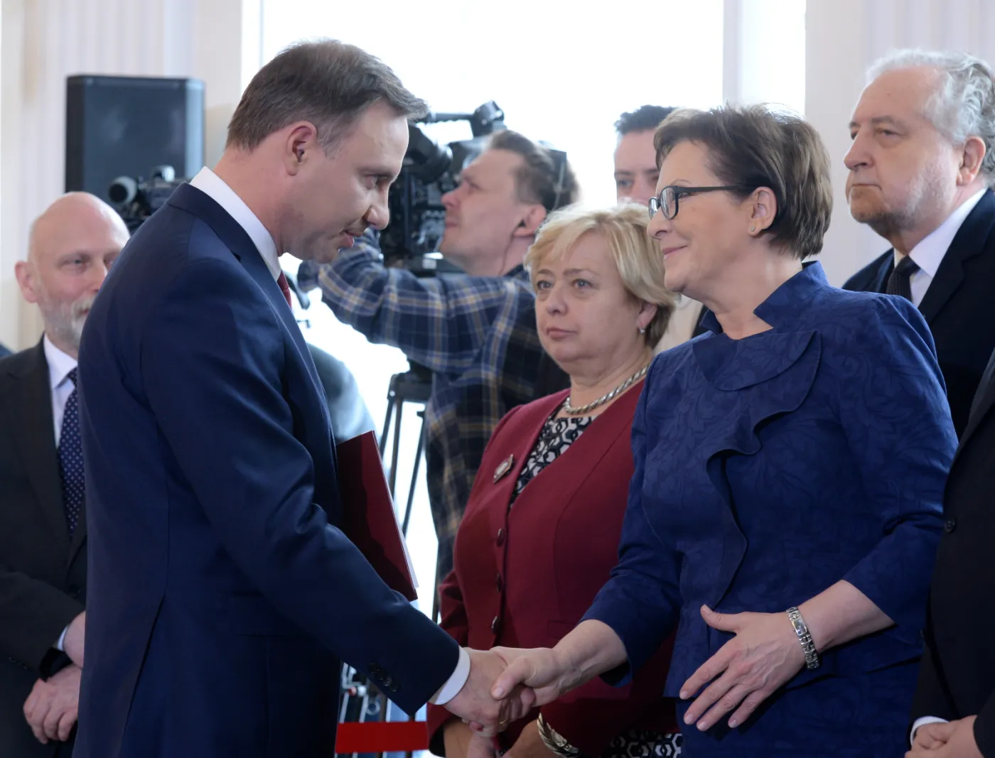 Andrzej Duda, premier Ewa Kopacz, pierwsza prezes Sądu Najwyższego Małgorzata Gersdorf oraz prezes Trybunału Konstytucyjnego Andrzej Rzepliński podczas uroczystości