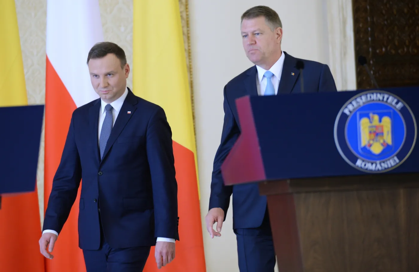 Prezydent Polski Andrzej Duda i prezydent Rumunii Klaus Werner Iohannis