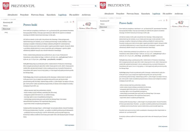 Informacja o prawie łaski na stronie prezydenta została zmieniona. Coś przybyło