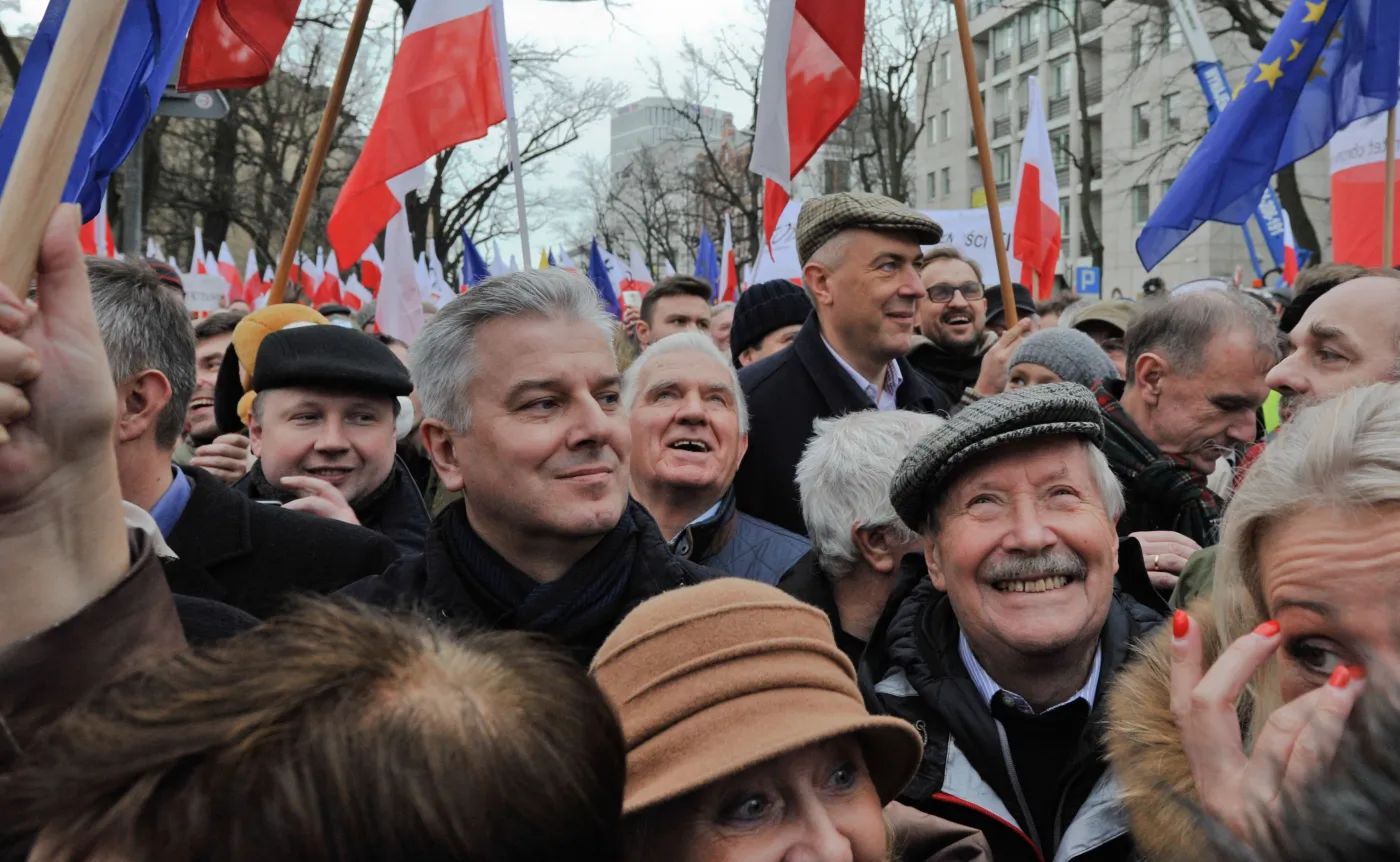 Roman Giertych na manifestacji KOD