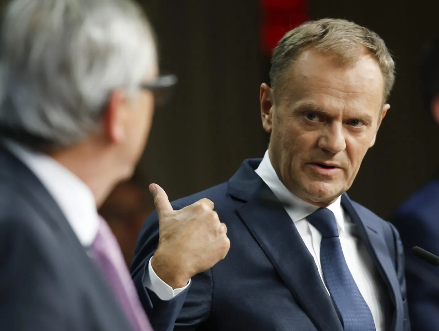 Przewodniczący Rady Europejskiej Donald Tusk oraz przewodniczący Komisji Europejskiej Jean Claude Juncker