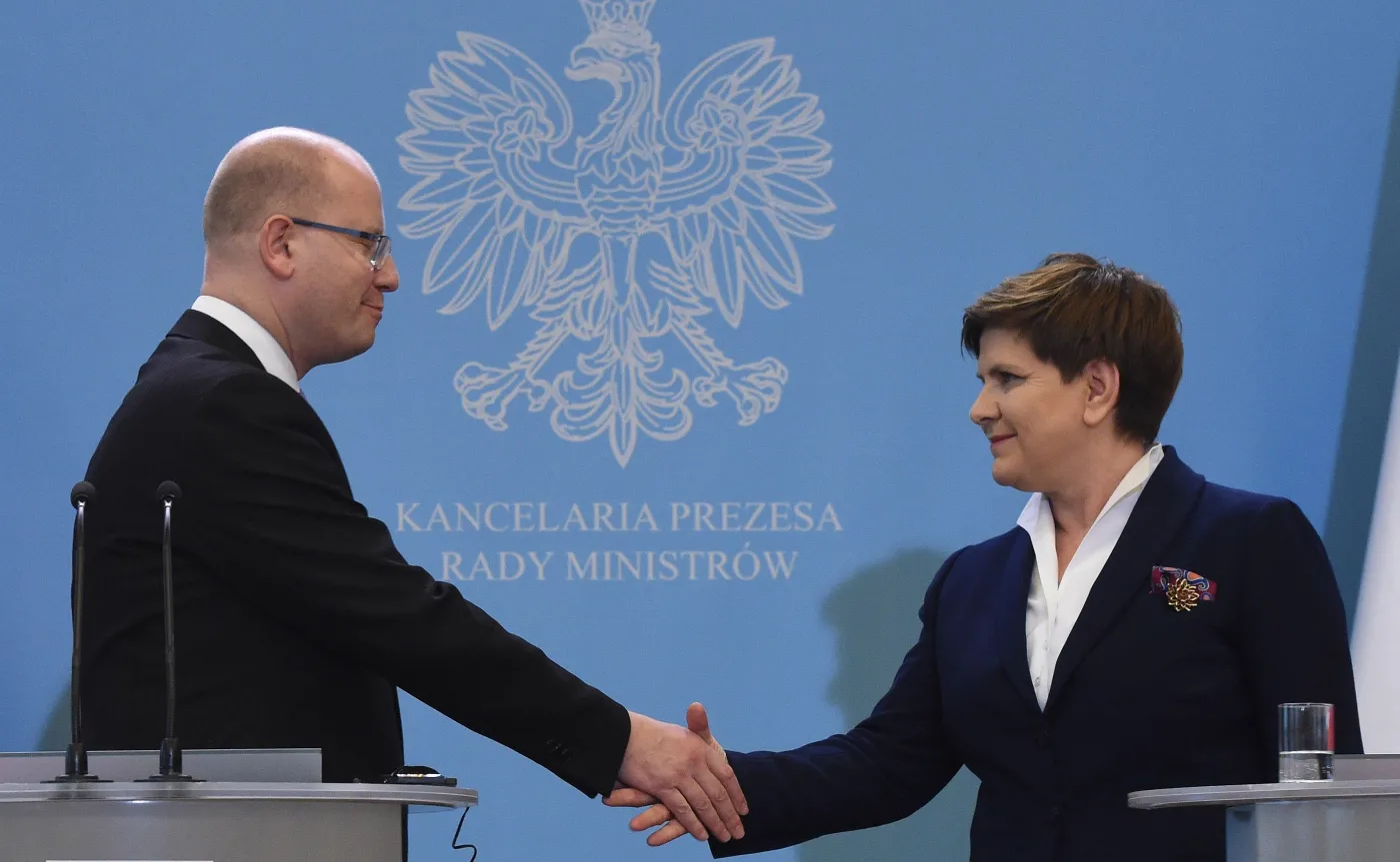Premier Czech Bohuslav Sobotka i premier Polski Beata Szydło