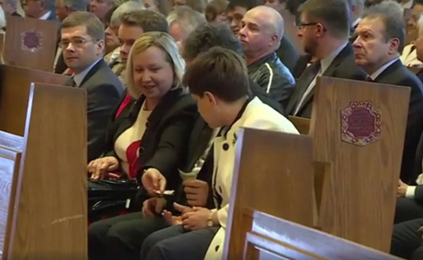 Premier Beata Szydło na mszy w kościele w Doylestown