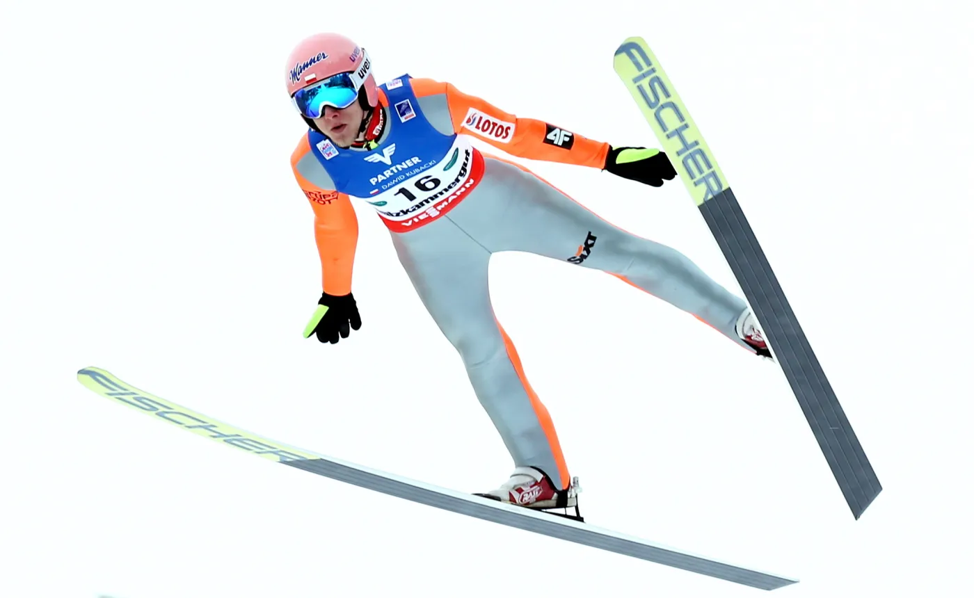 Dawid Kubacki podczas mistrzostw świata w lotach narciarskich w Bad Mitterndorf,