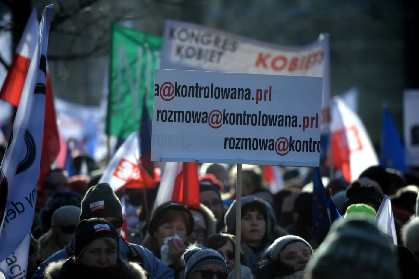 Manifestacja zorganizowana przez Komitet Obrony Demokracji pod hasłem "W obronie Twojej wolności"