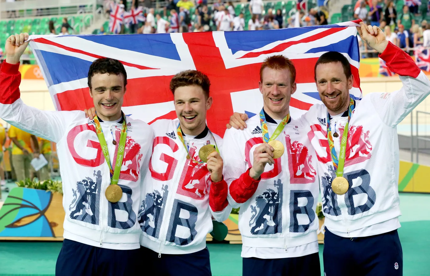 Steven Burke, Owain Doull, Edward Clancy i Bradley Wiggins
