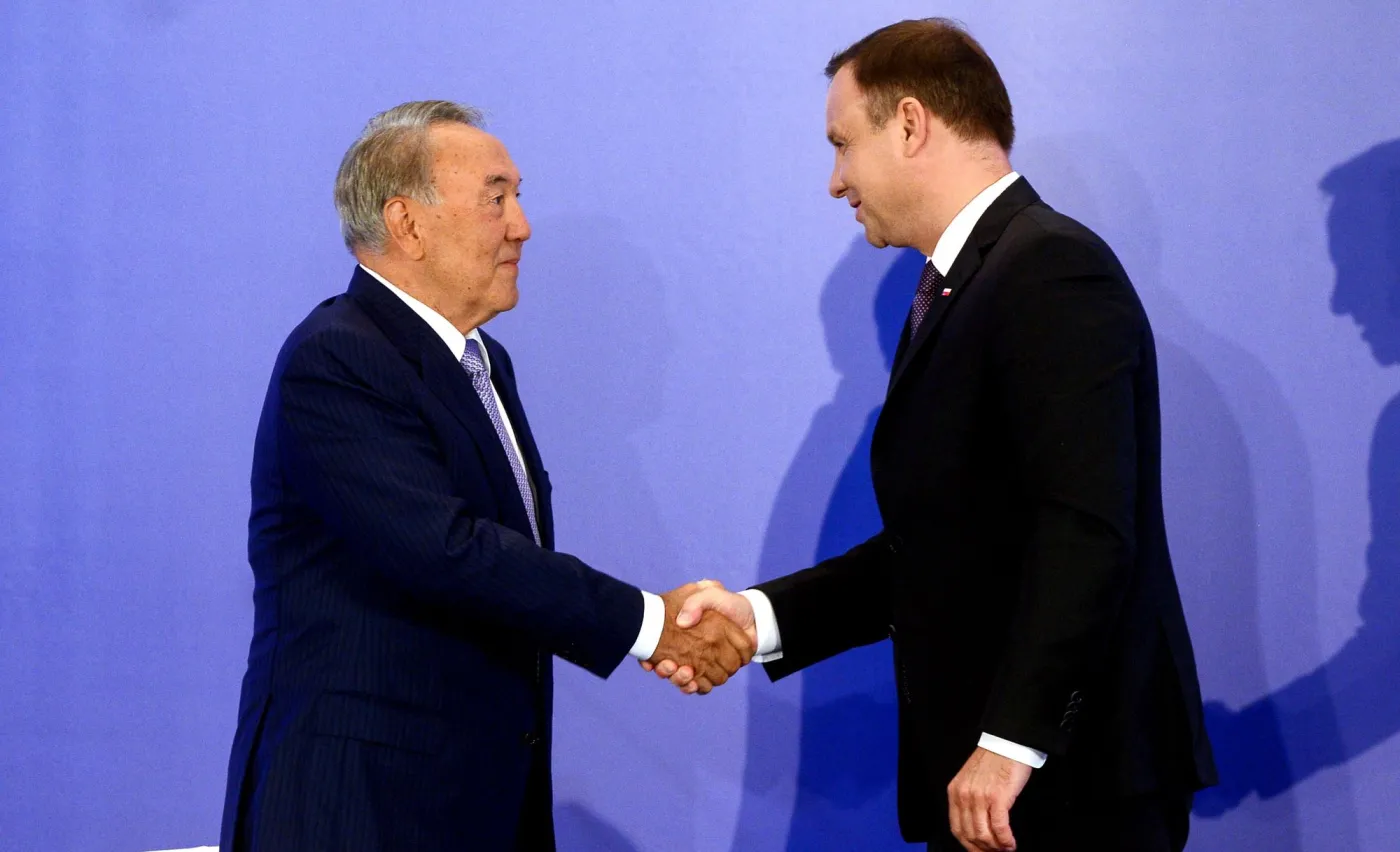 Nursułtan Nazarbajew i Andrzej Duda