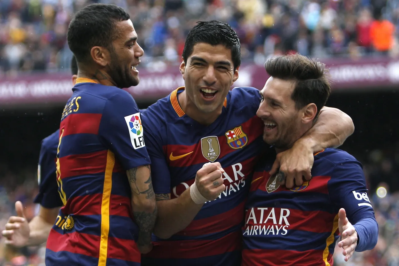 Luis Suarez, Lionel Messi i Dani Alves
