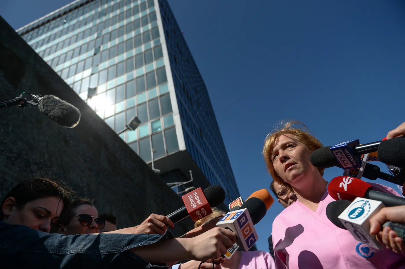 Przedstawicielka strajkujących pielęgniarek z CZD, Magdalena Nasiłowska