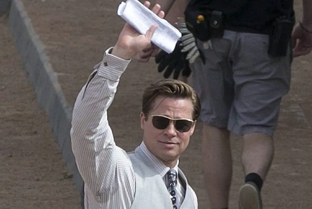 Brad Pitt na planie filmu "Allied" w Las Palmas