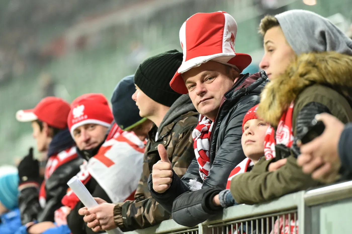 Kibice na trybunach przed meczem towarzyskim Polska - Słowenia