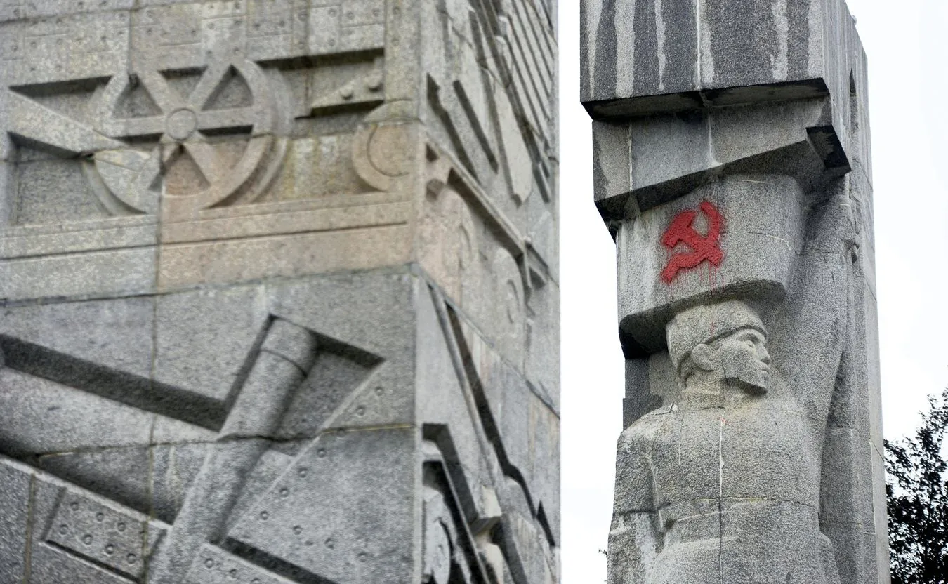 Bez kary za pomalowanie sierpa i młota na pomniku Armii Czerwonej. "Chcieli wyodrębnić te znaki w przestrzeni publicznej"