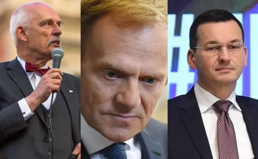 Janusz Korwin-Mikke, Donald Tusk i Mateusz Morawiecki