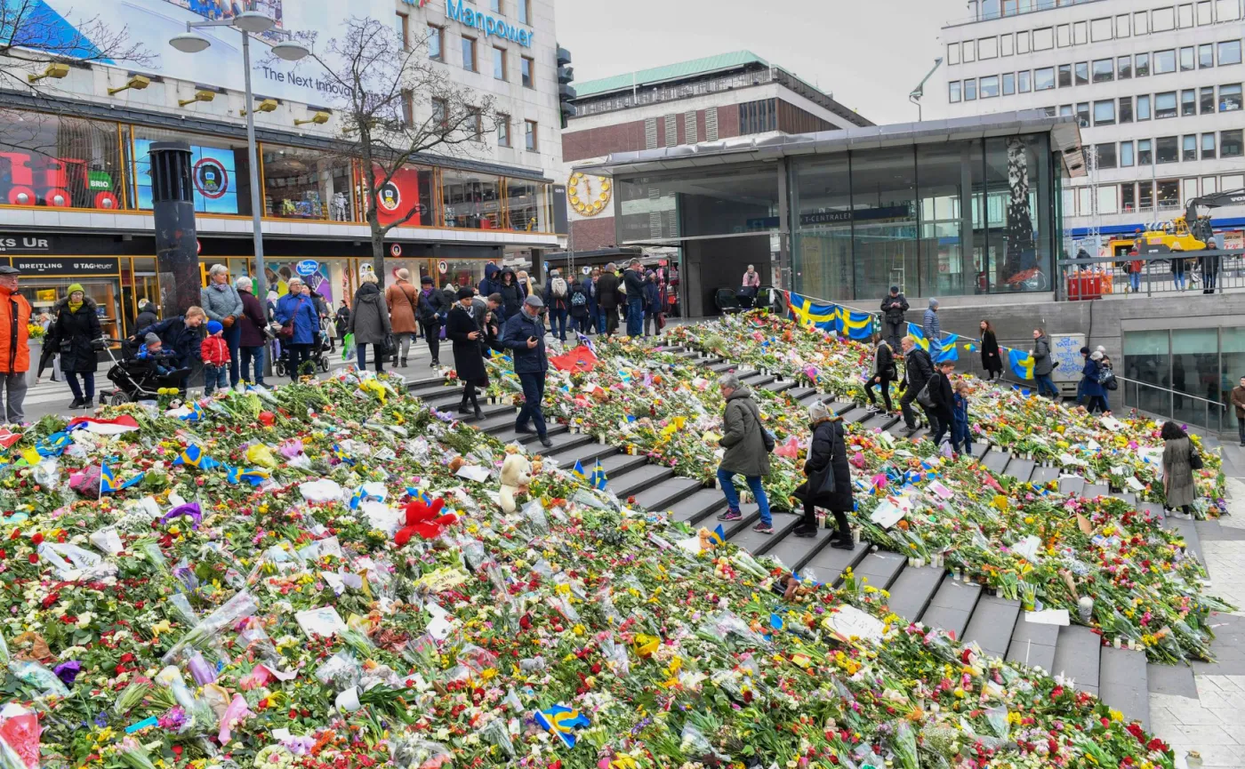 Miejsce zamachu w Sztokholmie