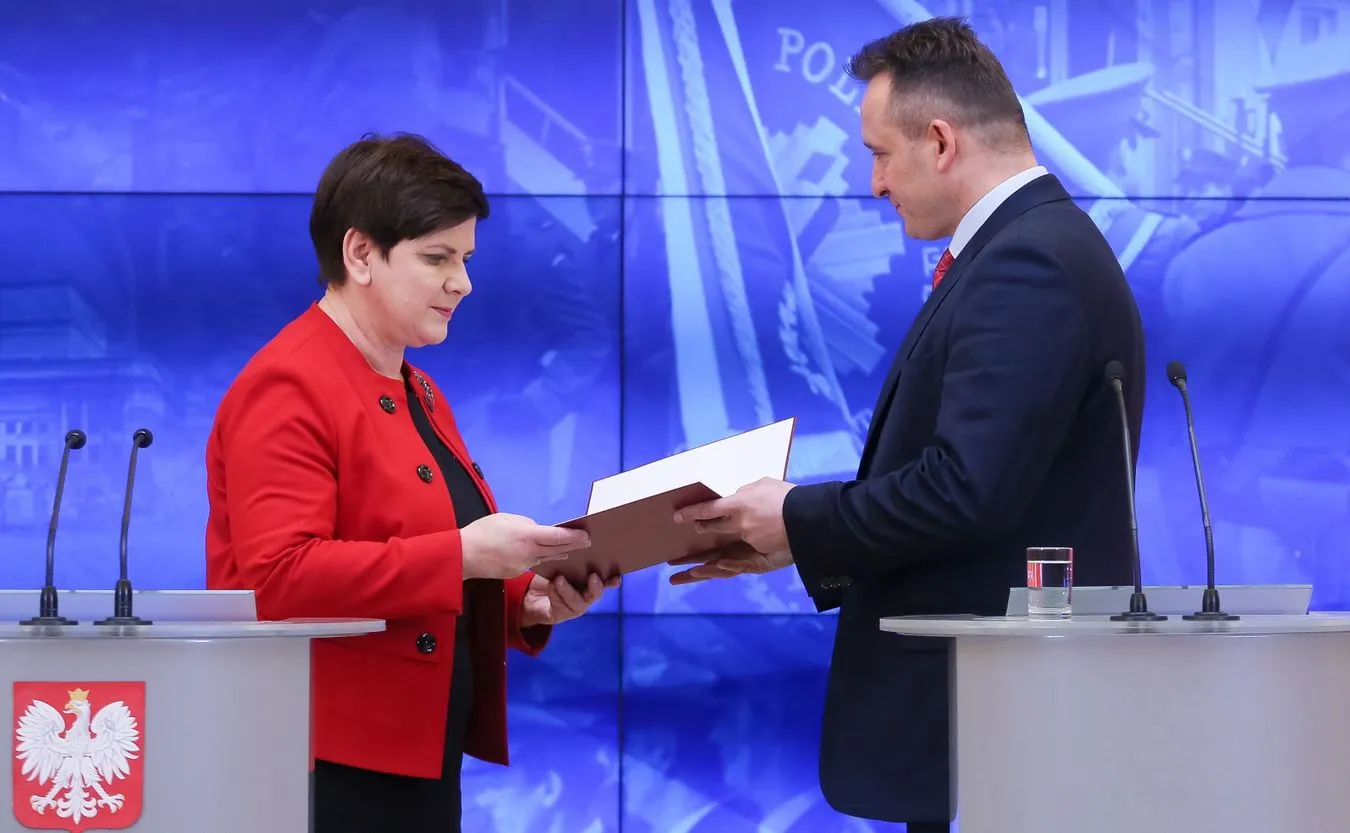 Premier Beata Szydło i nadinsp. Tomasz Miłkowski