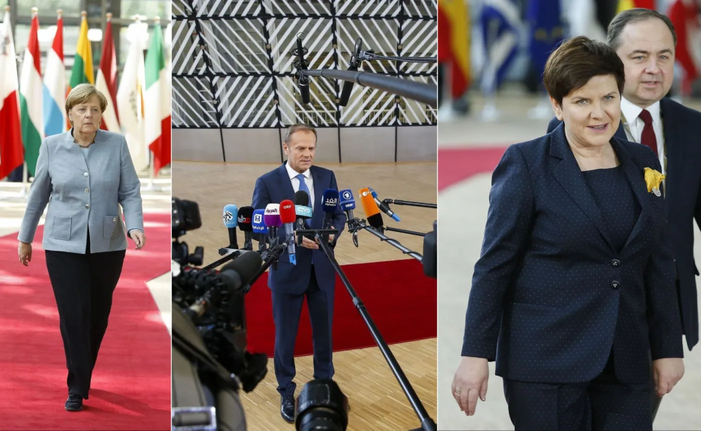 Angela Merkel, Donald Tusk, Beata Szydło w Brukseli