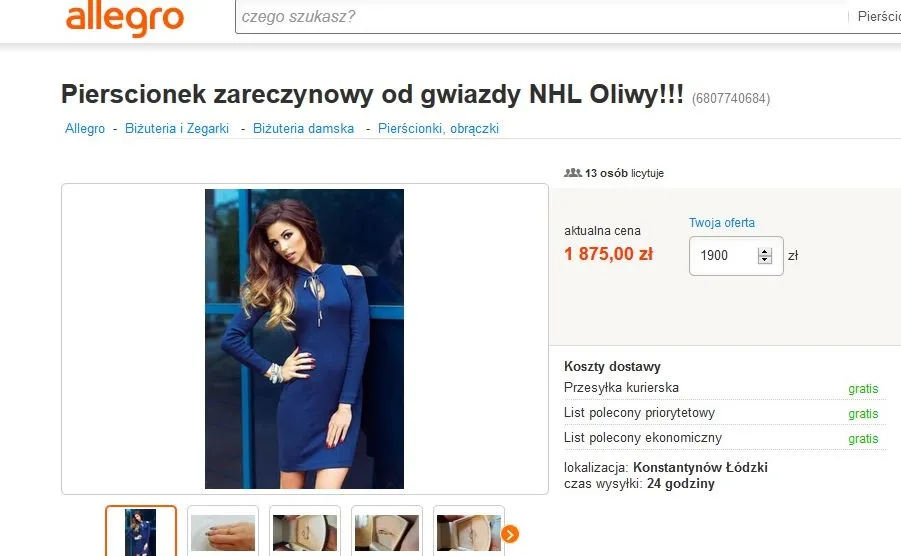 Była narzeczona Krzysztofa Oliwy wstawiła na akcję pierścionek zaręczynowy