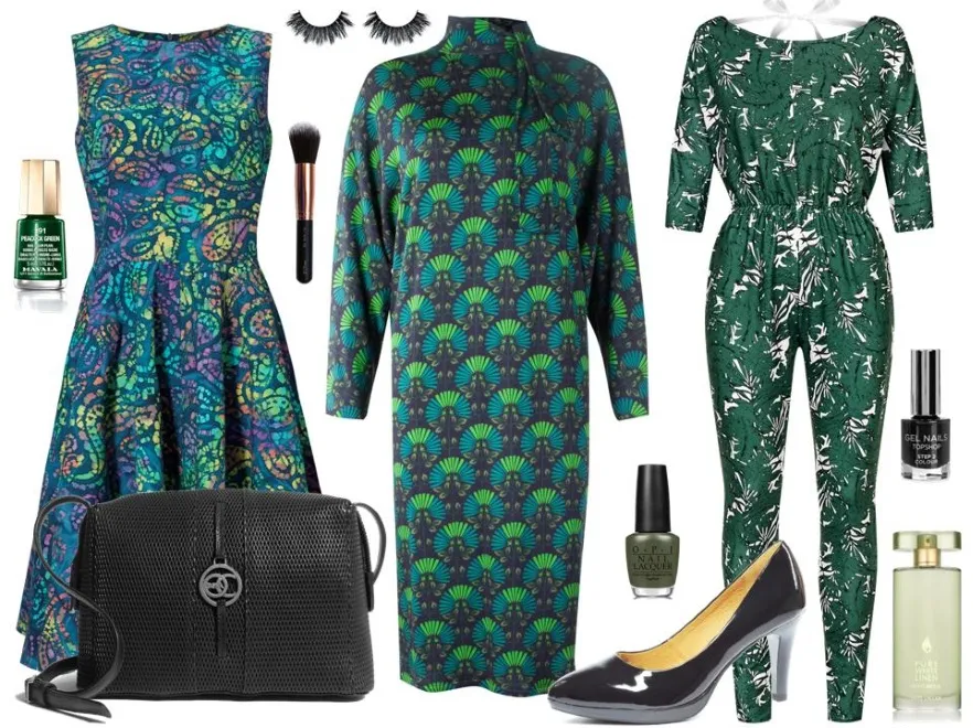 STYLIZACJE w kolorze butelkowej zieleni