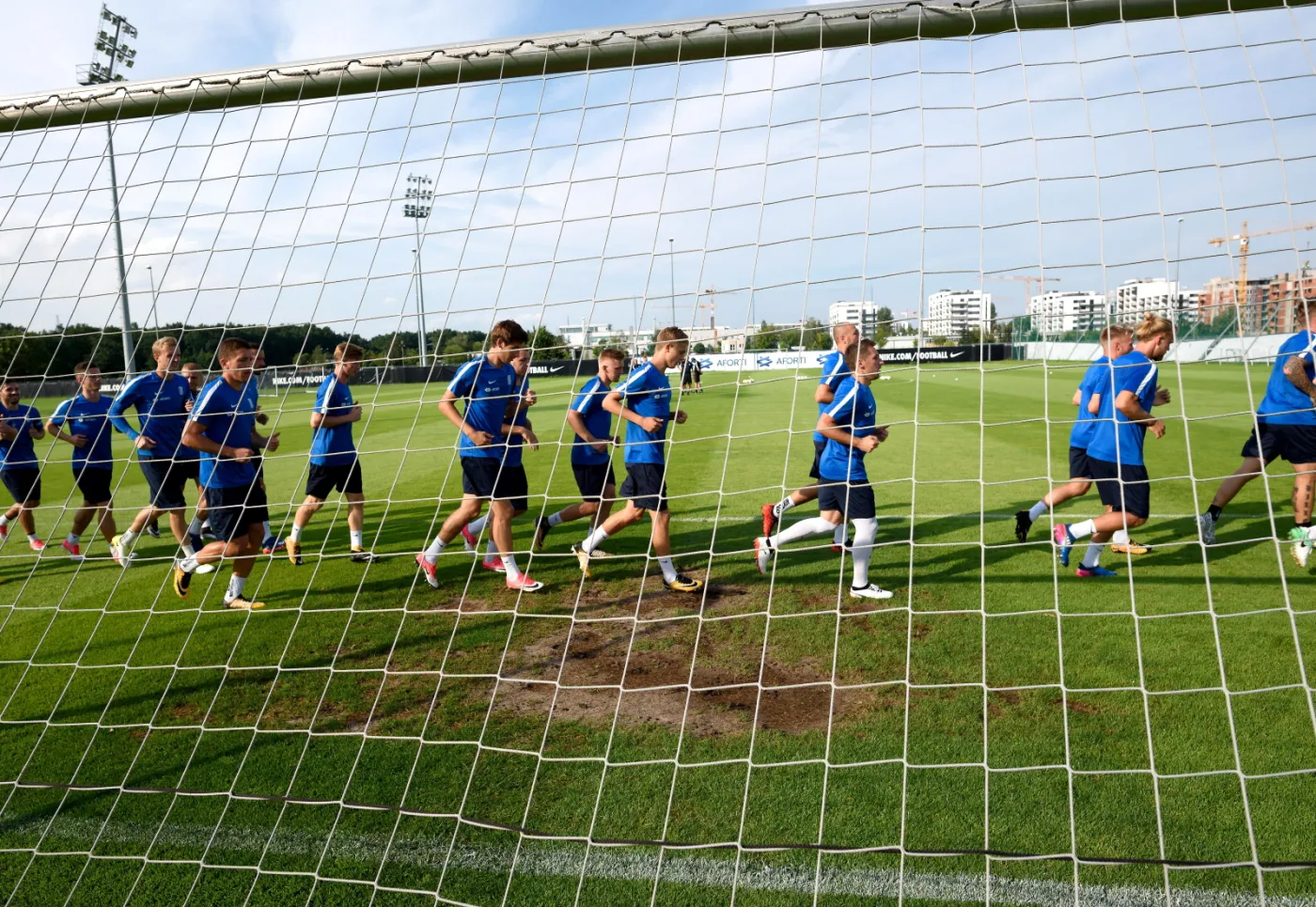 Piłkarze Lecha podczas treningu w Poznaniu