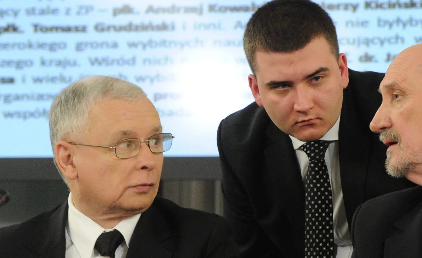 Jarosław Kaczyński i Bartłomiej Misiewicz