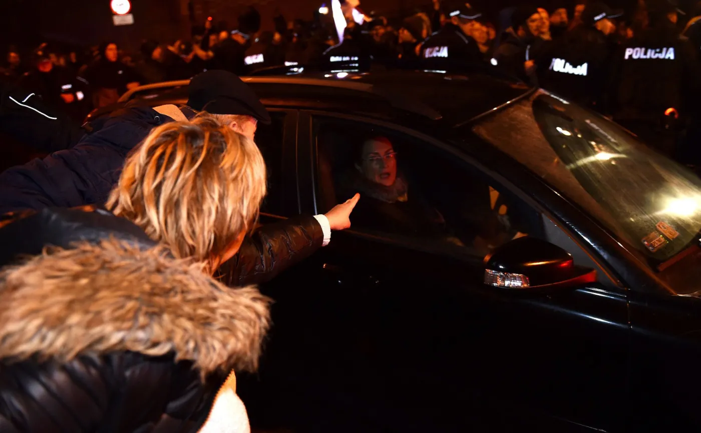 Próba blokady wjazdu na Wawel 18.12.2016