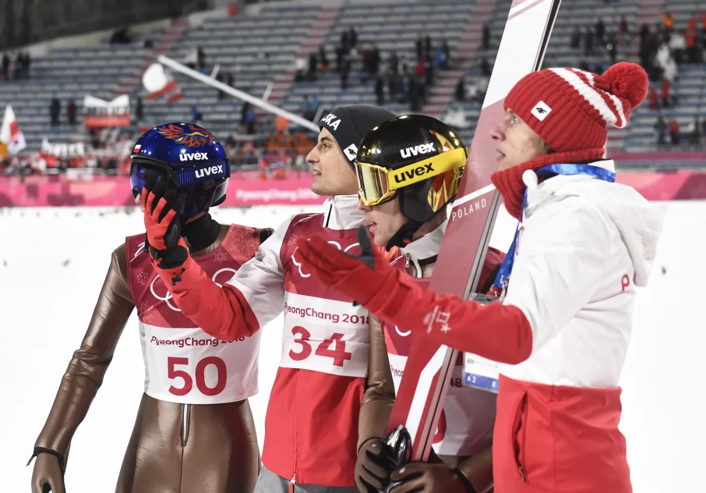 Kamil Stoch, Maciej Kot, Stefan Hula i Dawid Kubacki