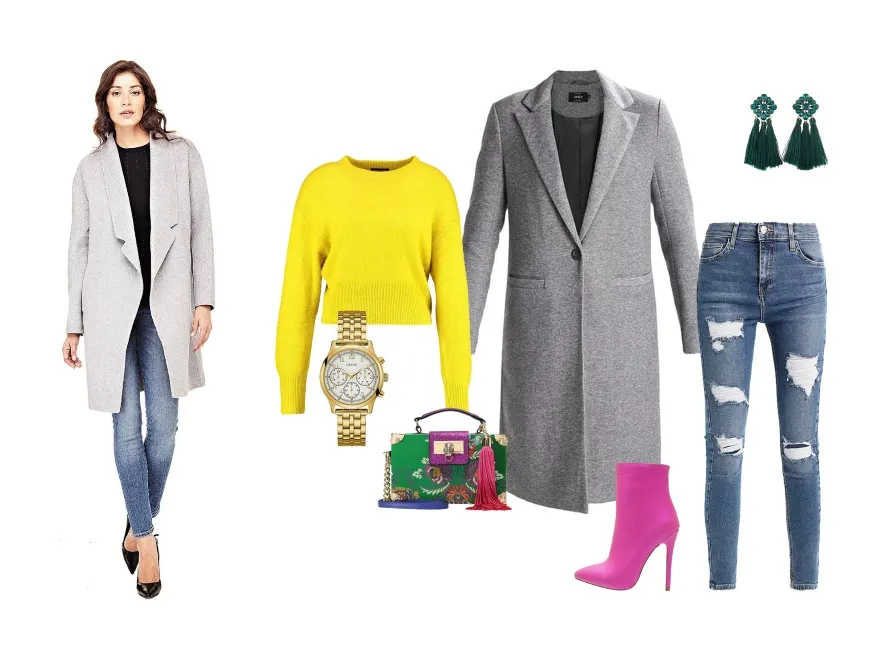 Okrycie na wiele okazji: STYLIZACJE z zawsze modnym szarym płaszczem