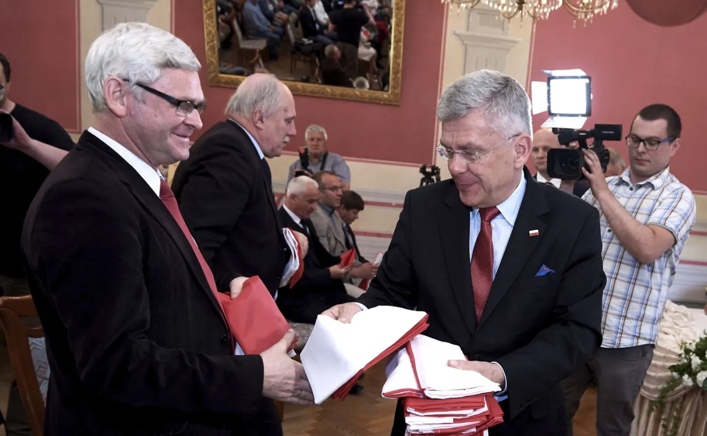 Marszałek Senatu RP Stanisław Karczewski na zamku w Krokowej