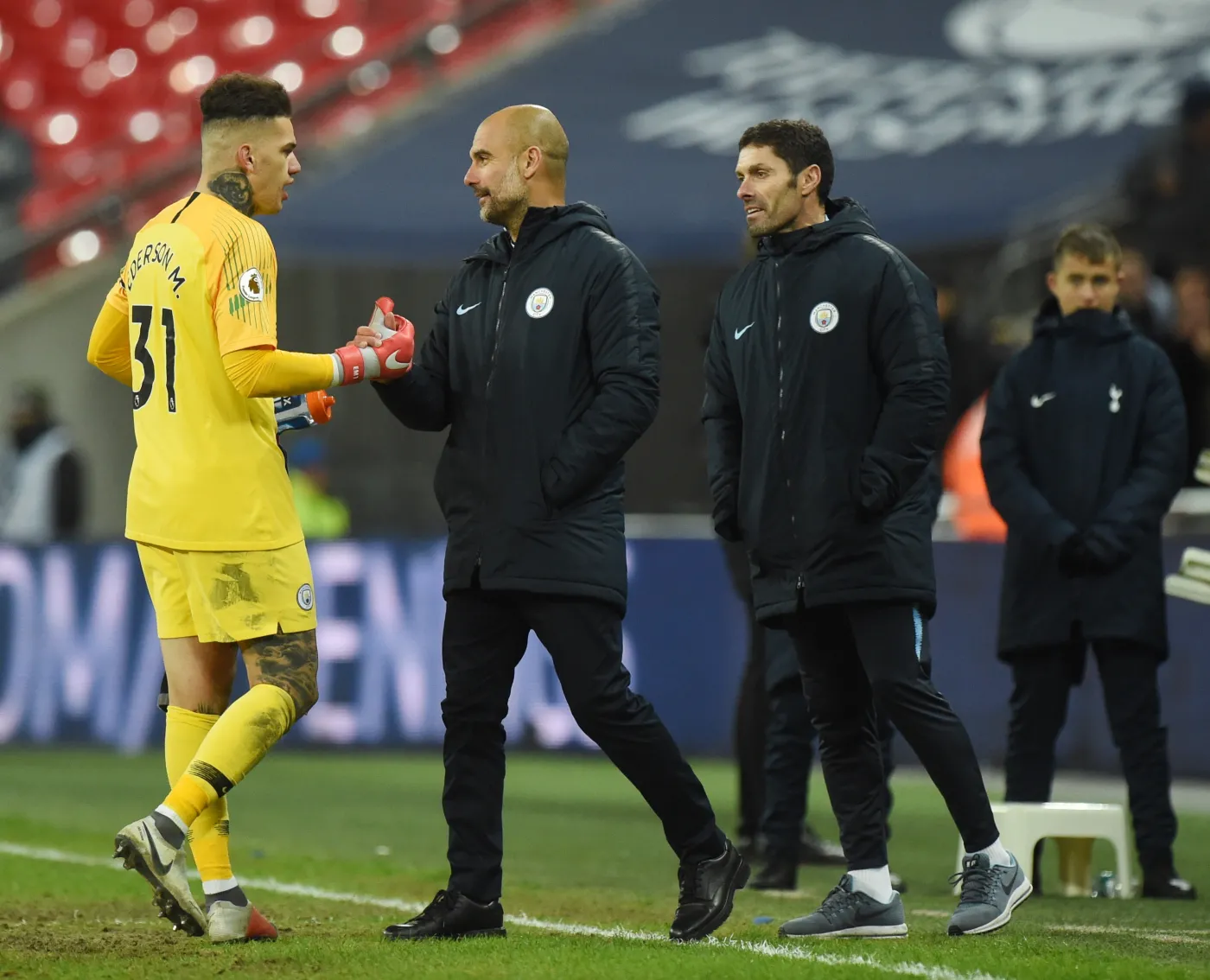 Pep Guardiola i Ederson Moraes