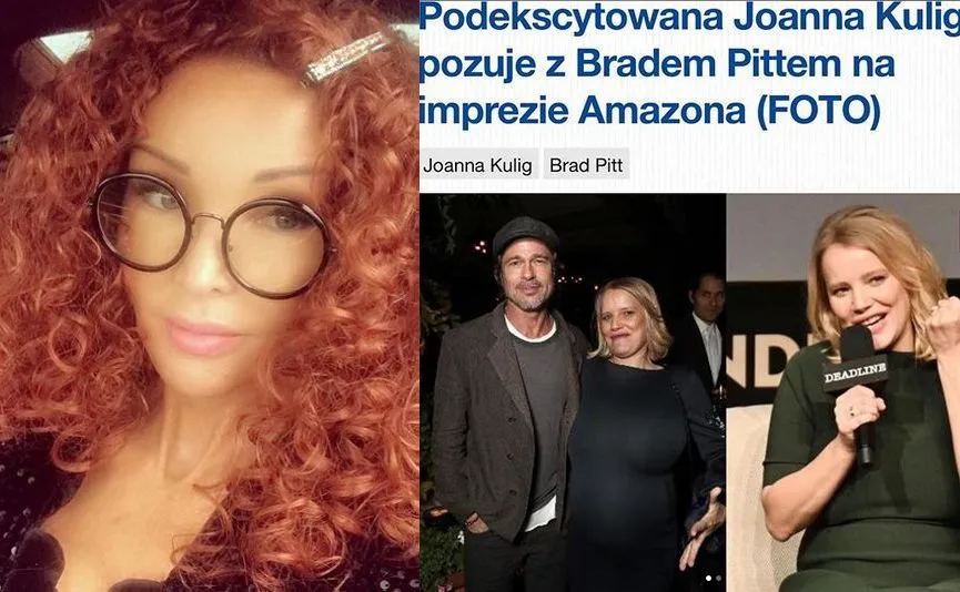 Ewa Minge, Joanna Kulig i Brad Pitt