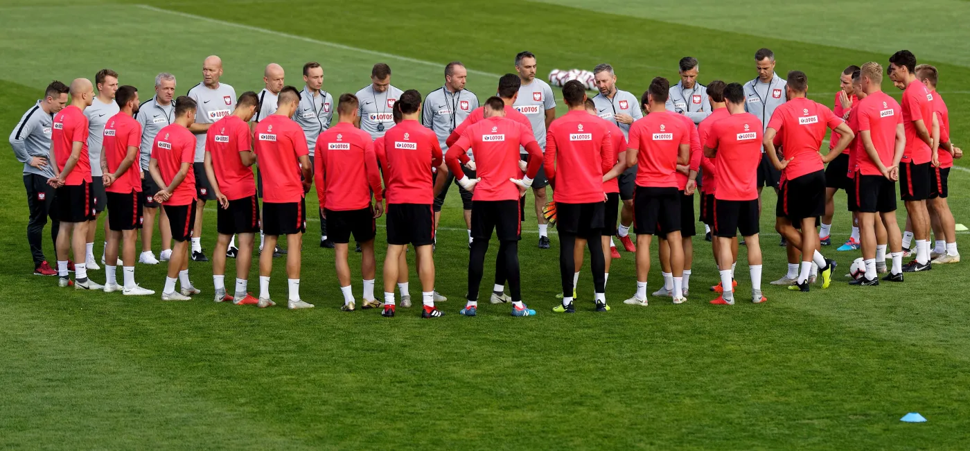 Piłkarze reprezentacji Polski podczas treningu we Wrocławiu