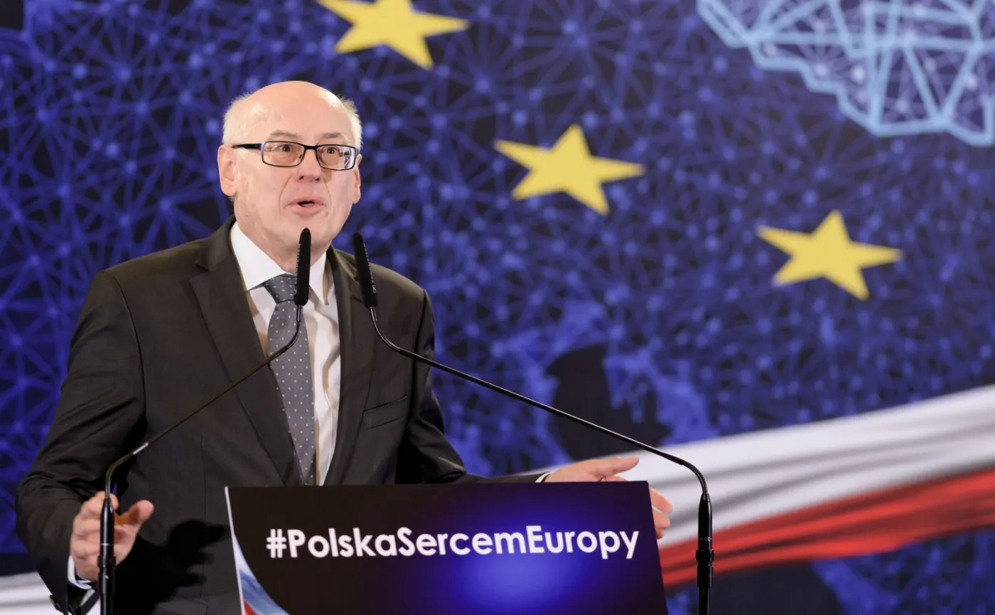 Europoseł Zdzisław Krasnodębski na konwencji PiS w Poznaniu