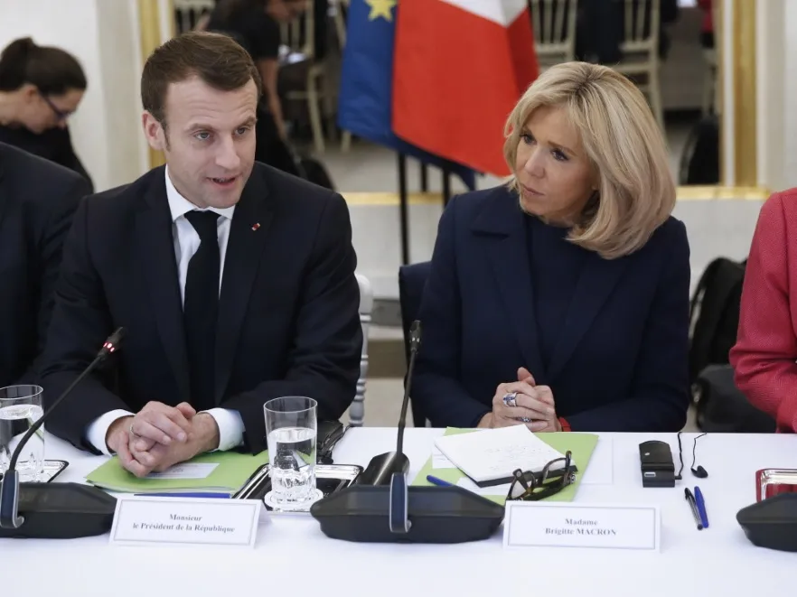 Emmanuel Macron; Brigitte Macron 