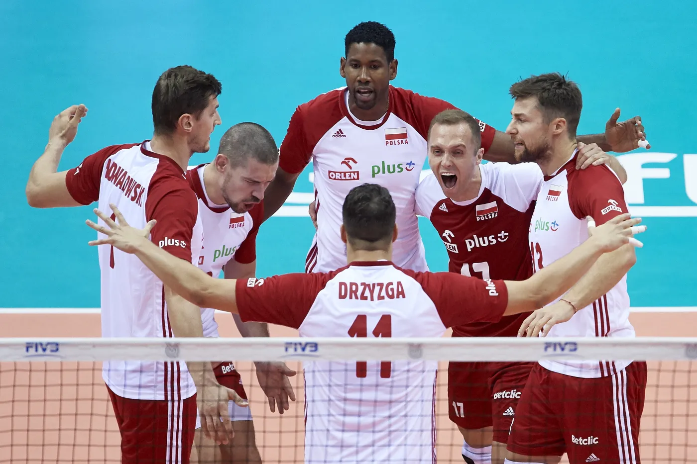 Polacy cieszą się podczas meczu turnieju kwalifikacyjnego siatkarzy do igrzysk olimpijskich