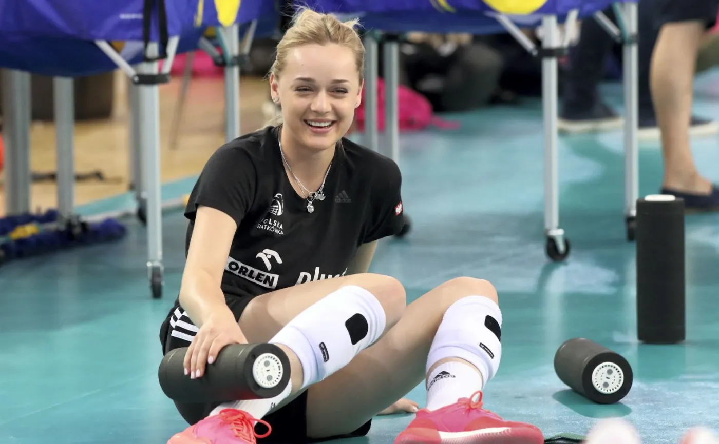 Siatkarka reprezentacji Polski Maria Stenzel podczas treningu w hali Atlas Arena