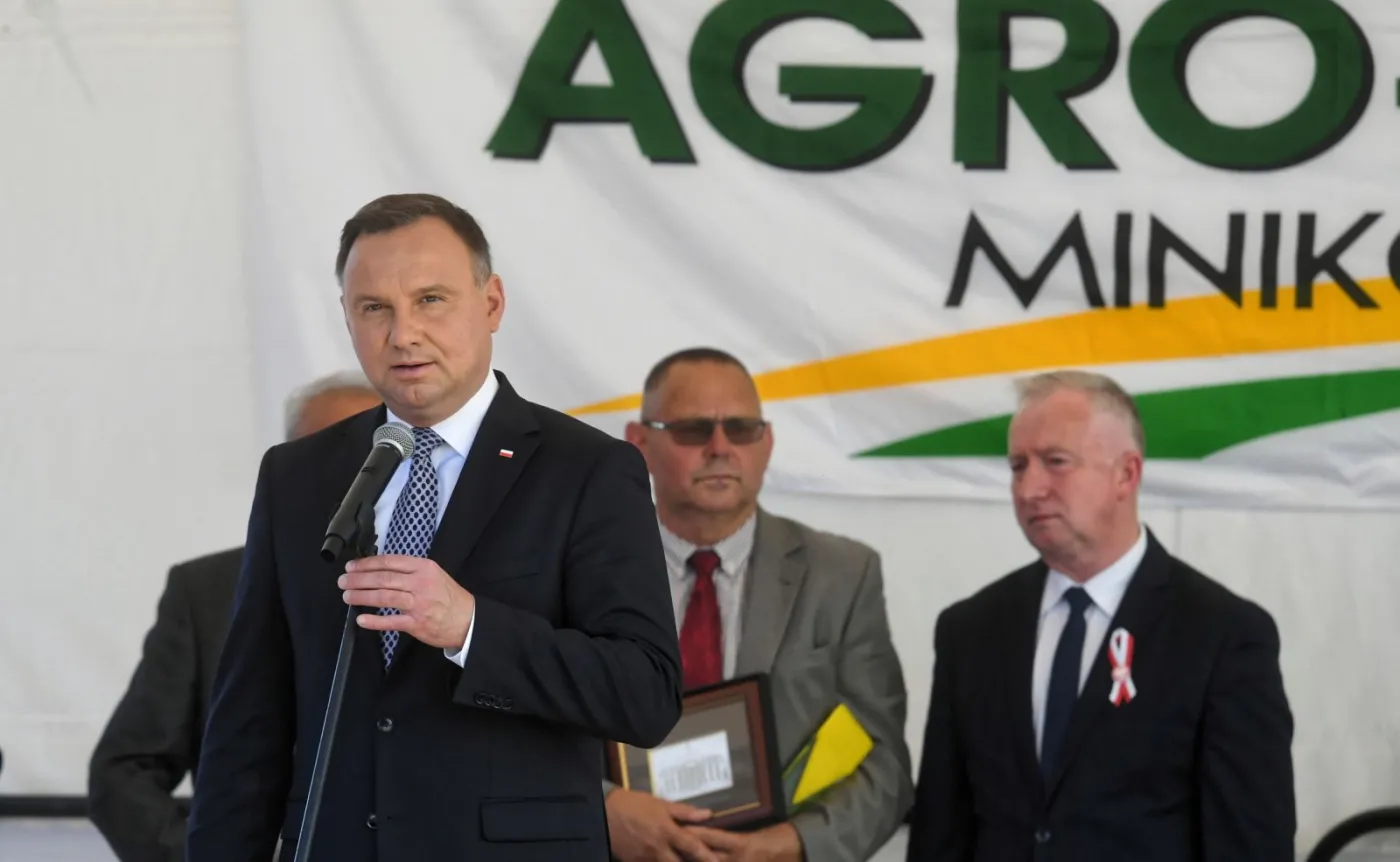 Prezydent Andrzej Duda podczas inauguracji Międzynarodowych Targów Rolno-Przemysłowych Agro-Tech w Minikowie