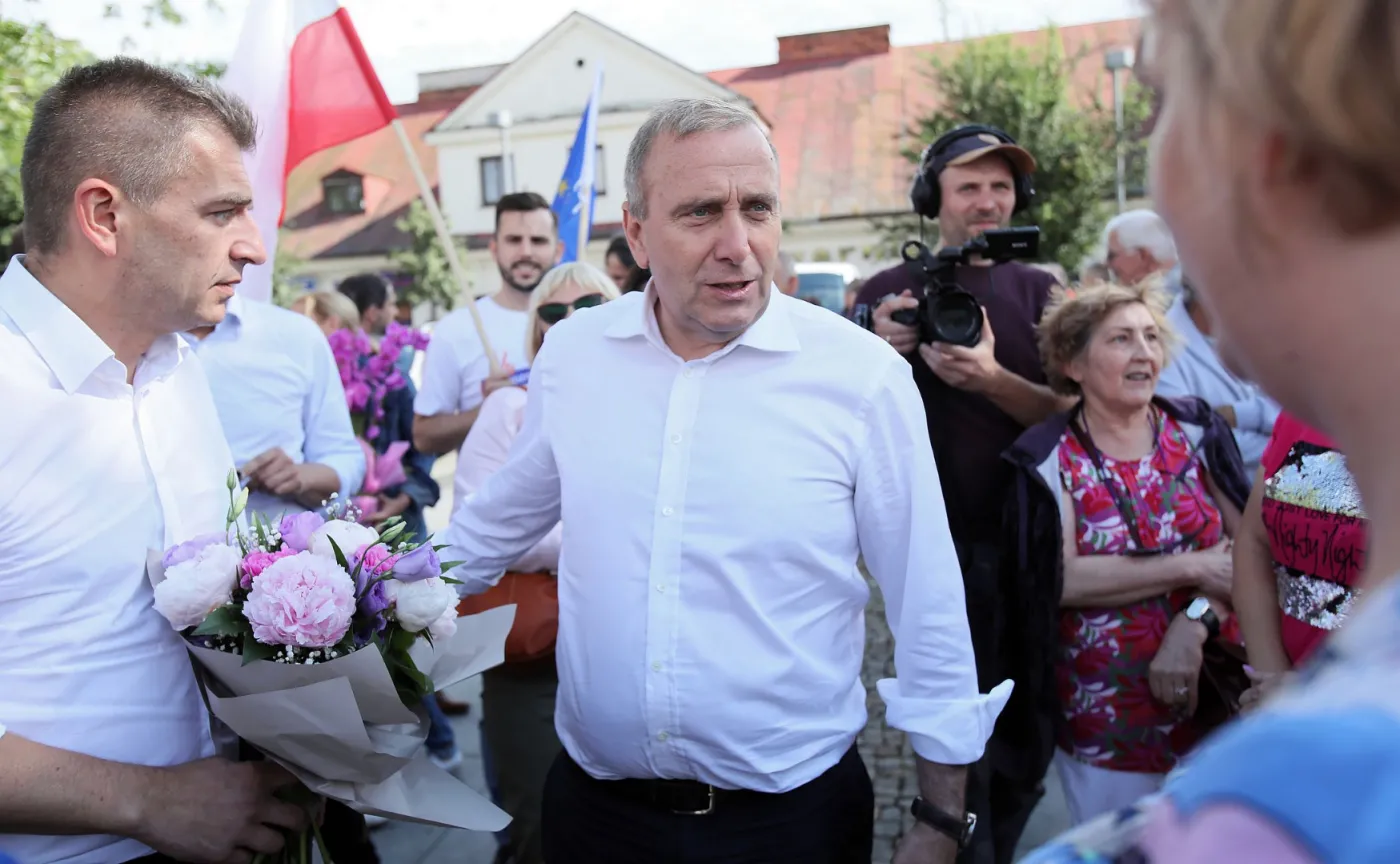 Bartosz Arłukowicz i Grzegorz Schetyna w Węgrowie