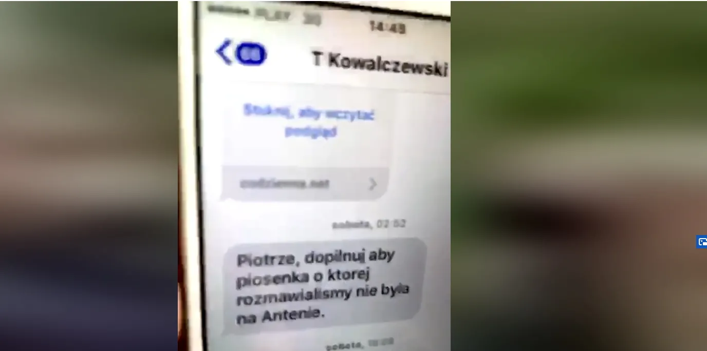 Metz pokazał Olejnik sms-a od dyrektora Trójki z prośbą o usunięcie piosenki Kazika