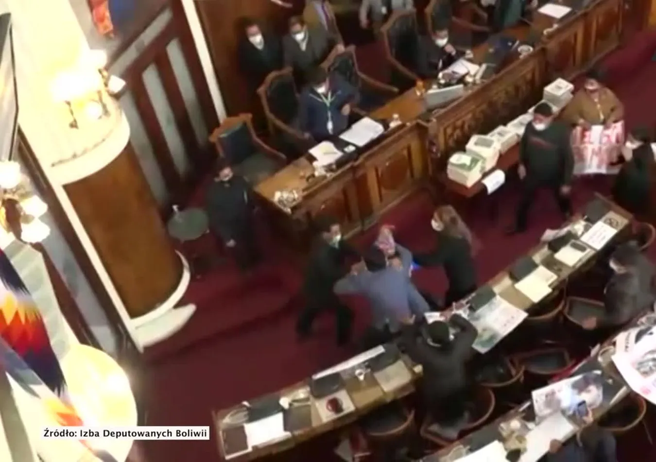 Bójka w boliwijskim parlamencie